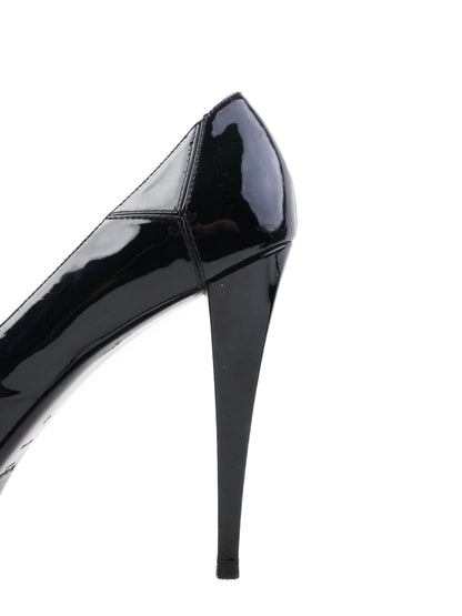 Excellent Yves Saint Laurent Black Leather High Heels Size 41