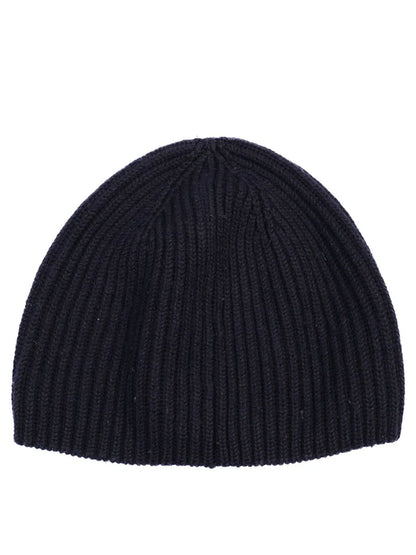 Excellent Moncler Kids Blue Wool Beanie Hat Size 4 with Logo
