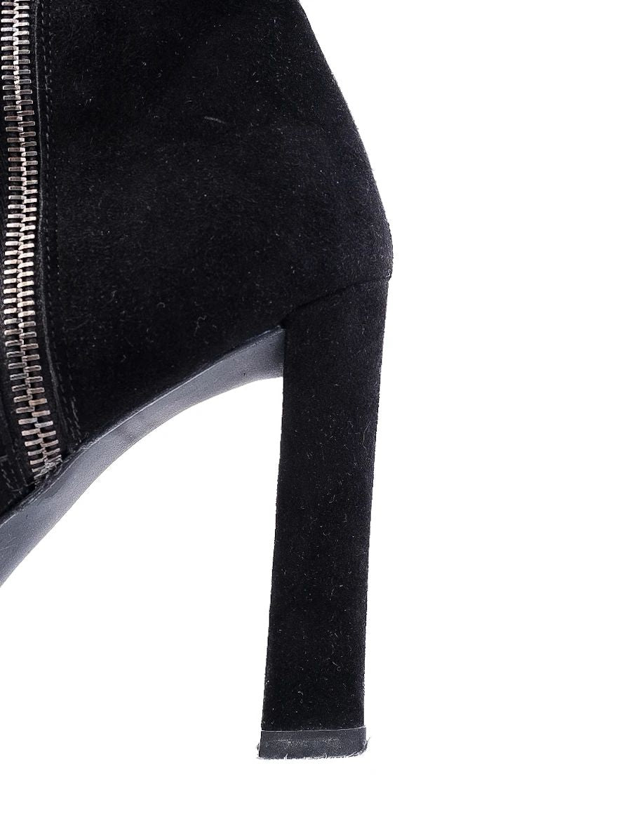 Excellent Stuart Weitzman Black Leather High-Heeled Boots Size 40
