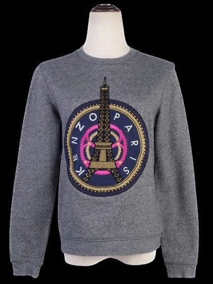Excellent Kenzo Paris Gray Cotton Sweatshirt Size M Women&