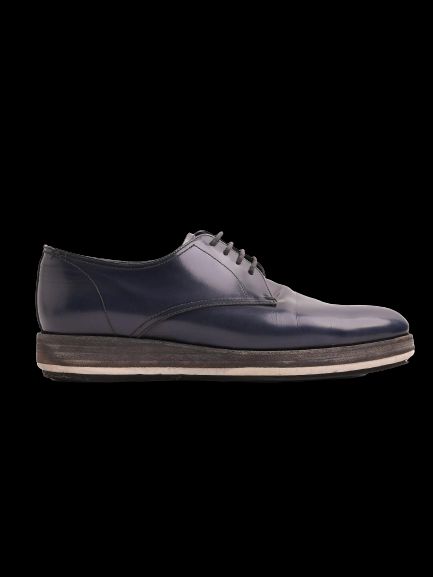 Good Condition Prada Blue Lacquer Dress Shoes Size 37.5 for Men