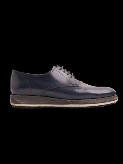 Good Condition Prada Blue Lacquer Dress Shoes Size 37.5 for Men