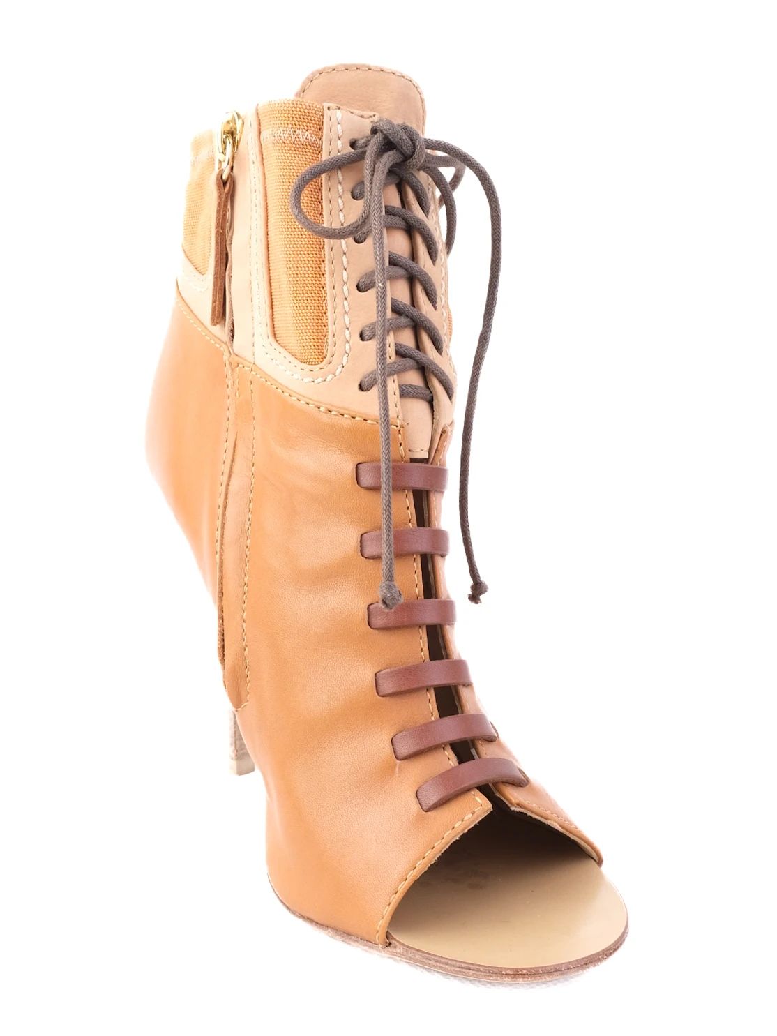 Excellent Giuseppe Zanotti Orange Leather High-Heeled Ankle Boots Size 36.5