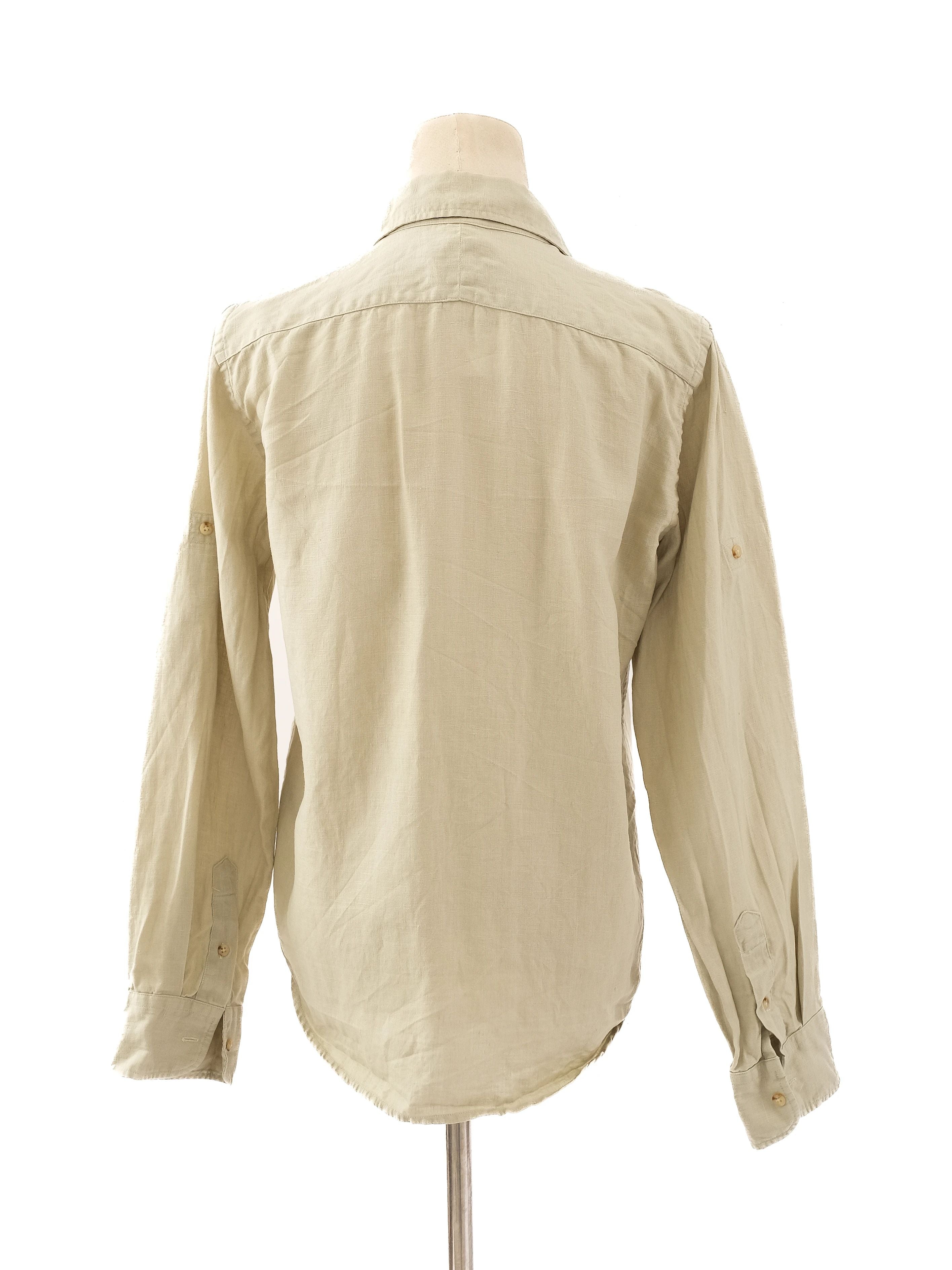 Excellent Ralph Lauren Green Linen Button-Up Shirt Size XS