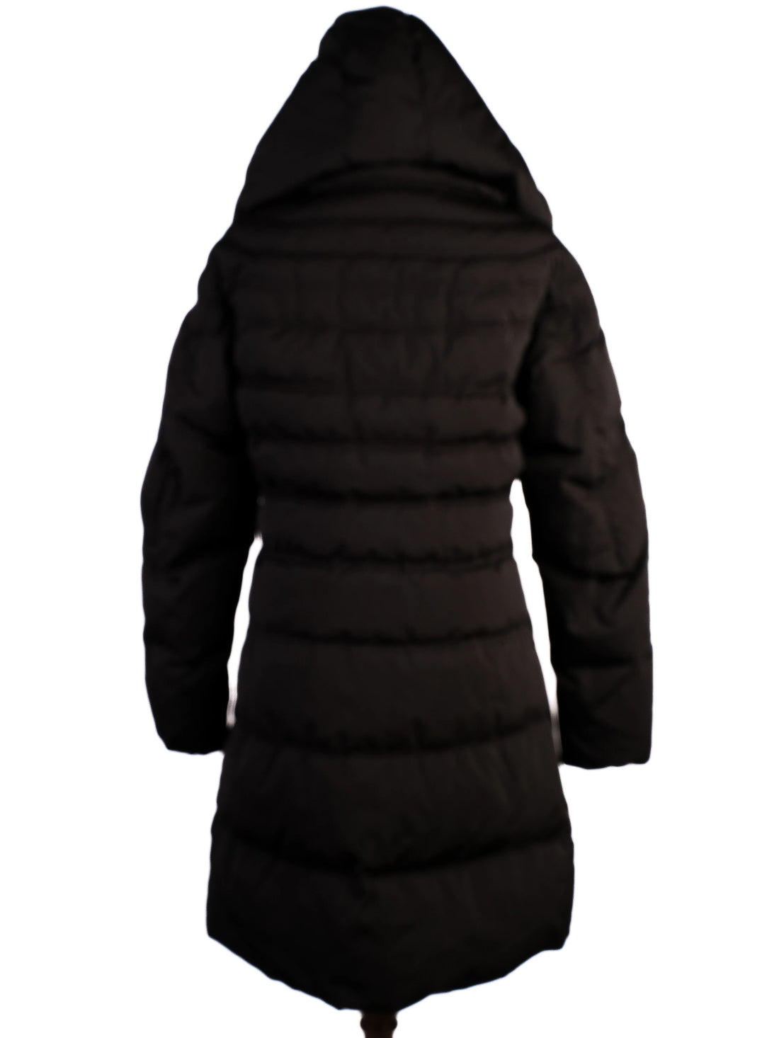Excellent Moncler Black Puffer Coat with Hood Size L