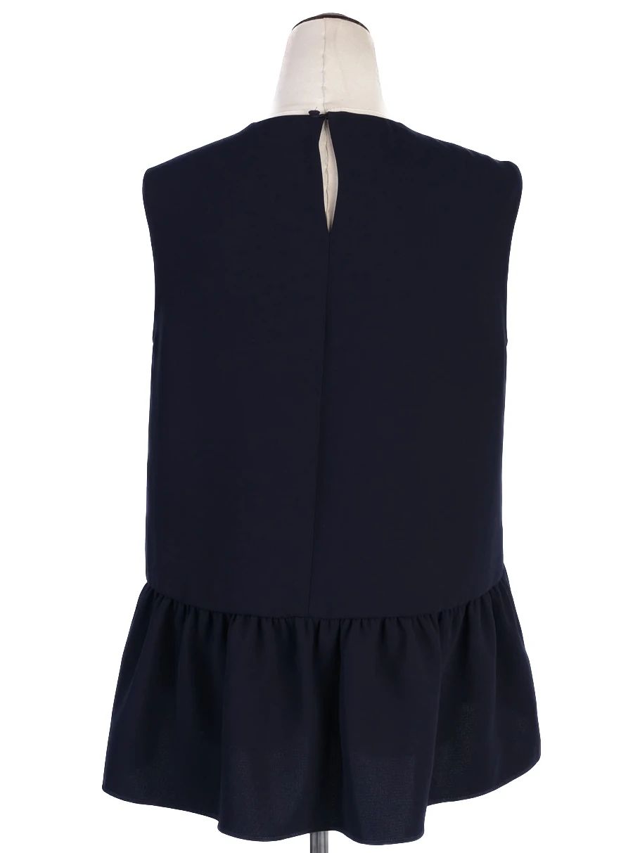 Excellent Carolina Herrera Blue Sleeveless Blouse Size M/S