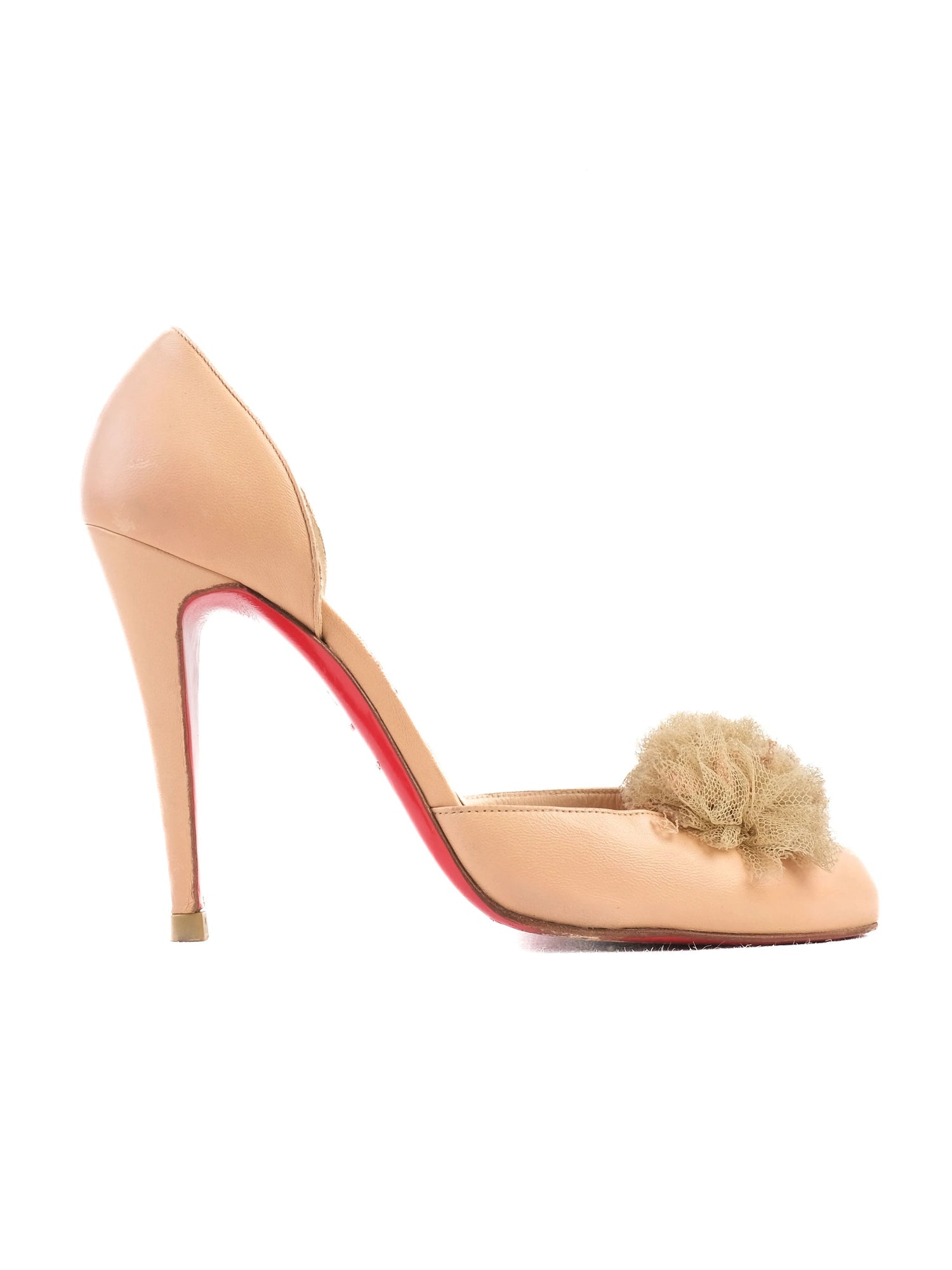 Christian Louboutin Beige Pink High-Heeled Shoes Size 38.5