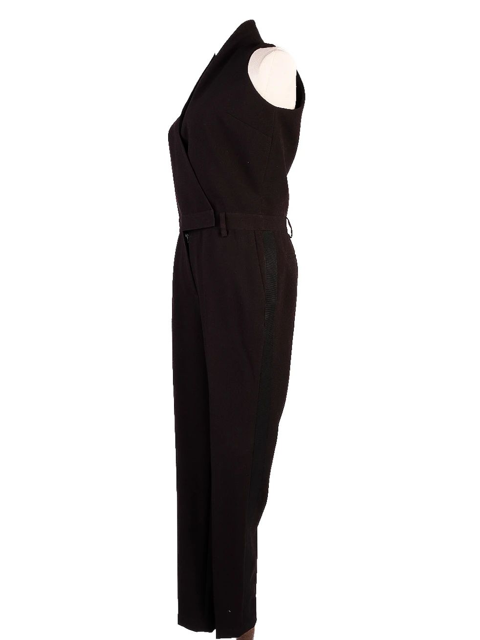 NEW Armani Exchange Black Jumpsuit Women Viscose High Collar Size