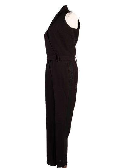 NEW Armani Exchange Black Jumpsuit Women Viscose High Collar Size