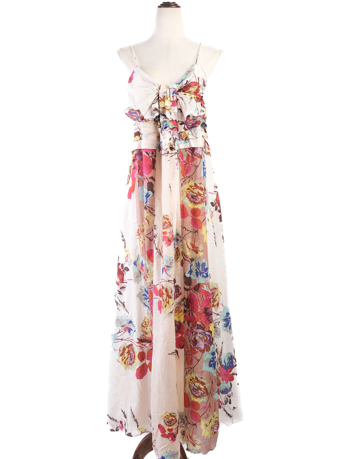 EXCELLENT Kenzo Floral Maxi Dress Size M Spaghetti Straps Cotton