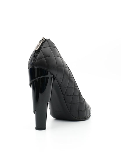 Excellent Chanel Black Leather High-Heeled Shoes Size 41