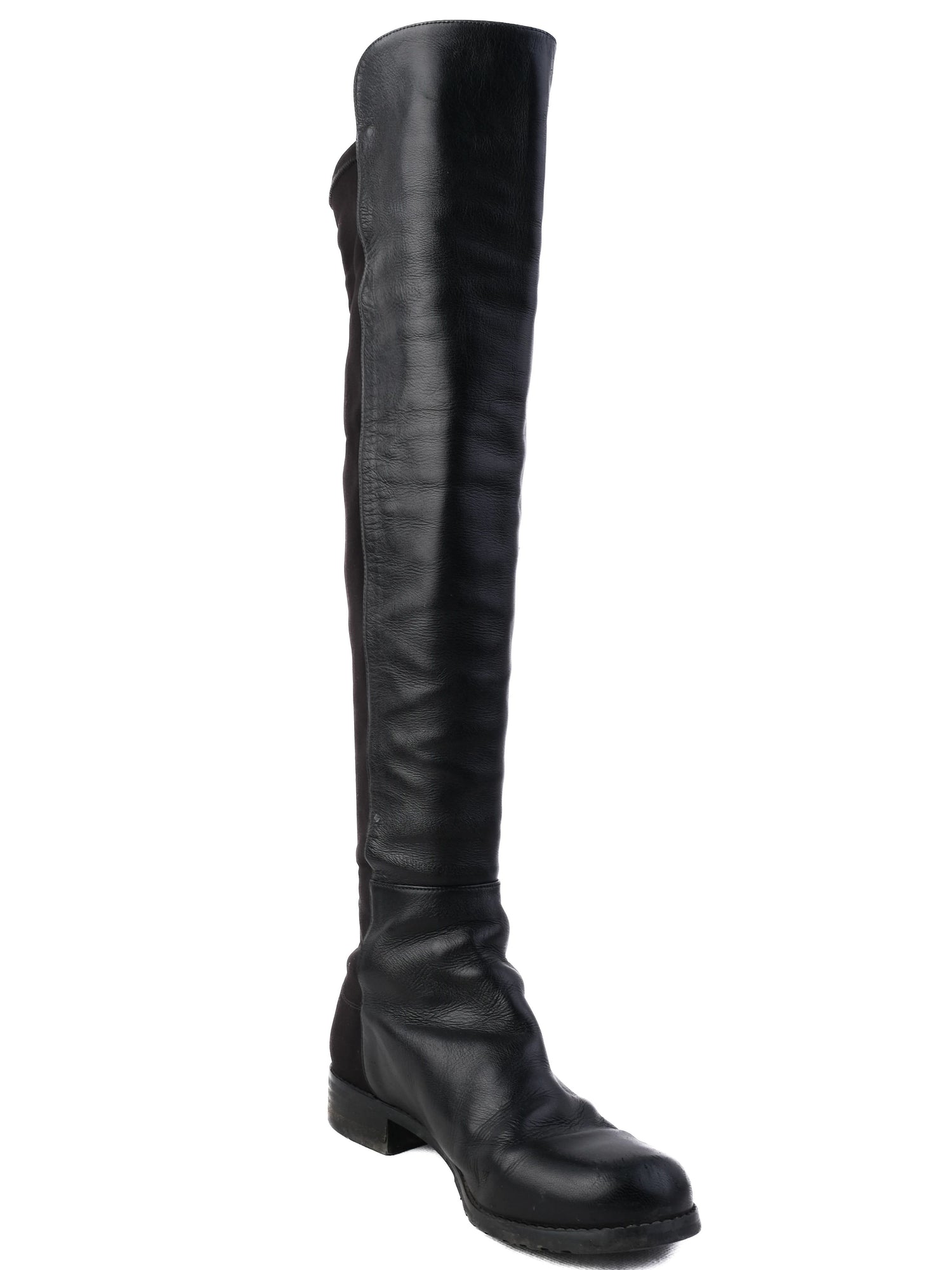 Excellent Stuart Weitzman Black Leather Knee-High Boots Size 37
