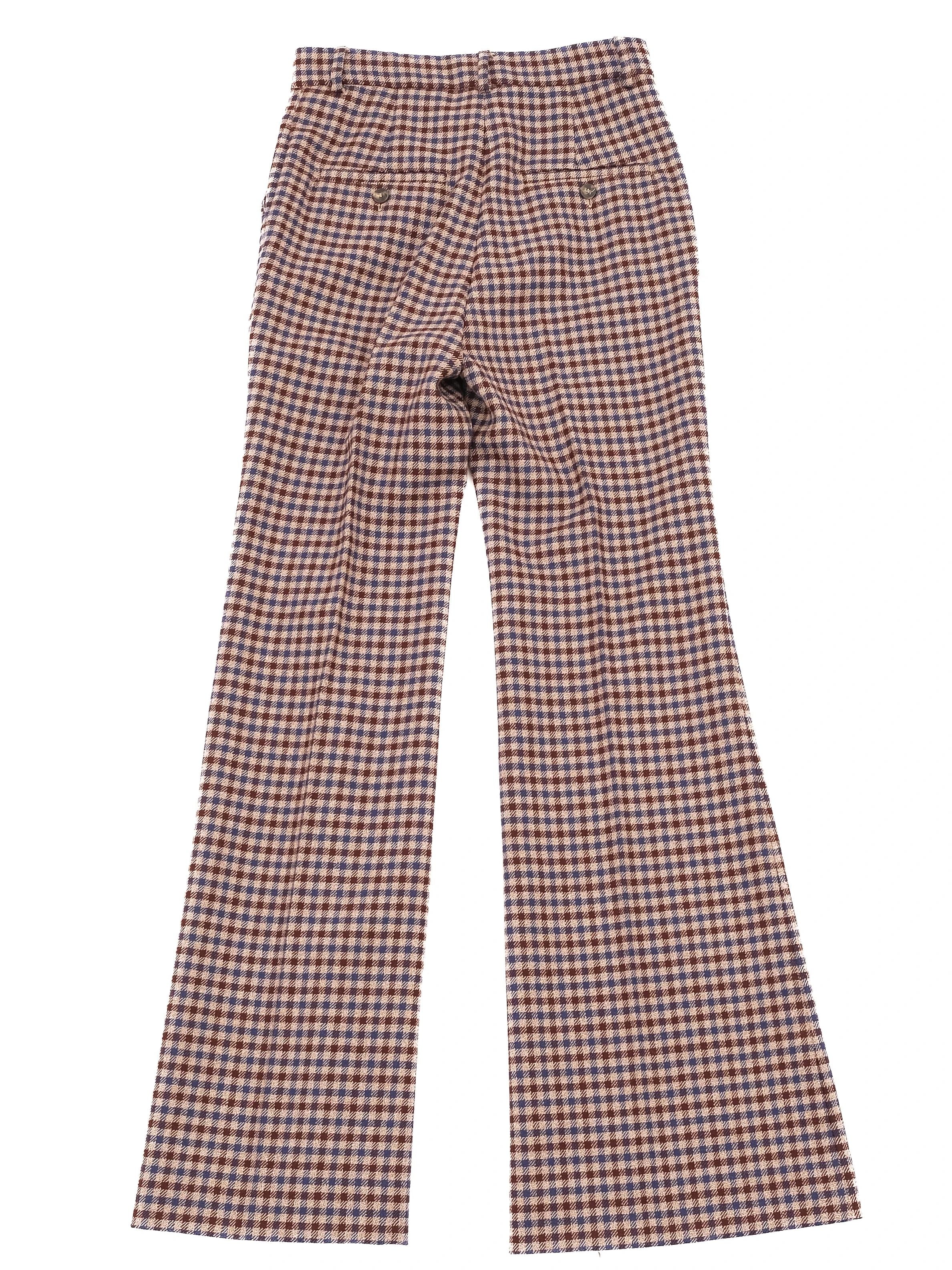 Excellent Weekend MaxMara Checkered Wool Pants Size S Flared Style