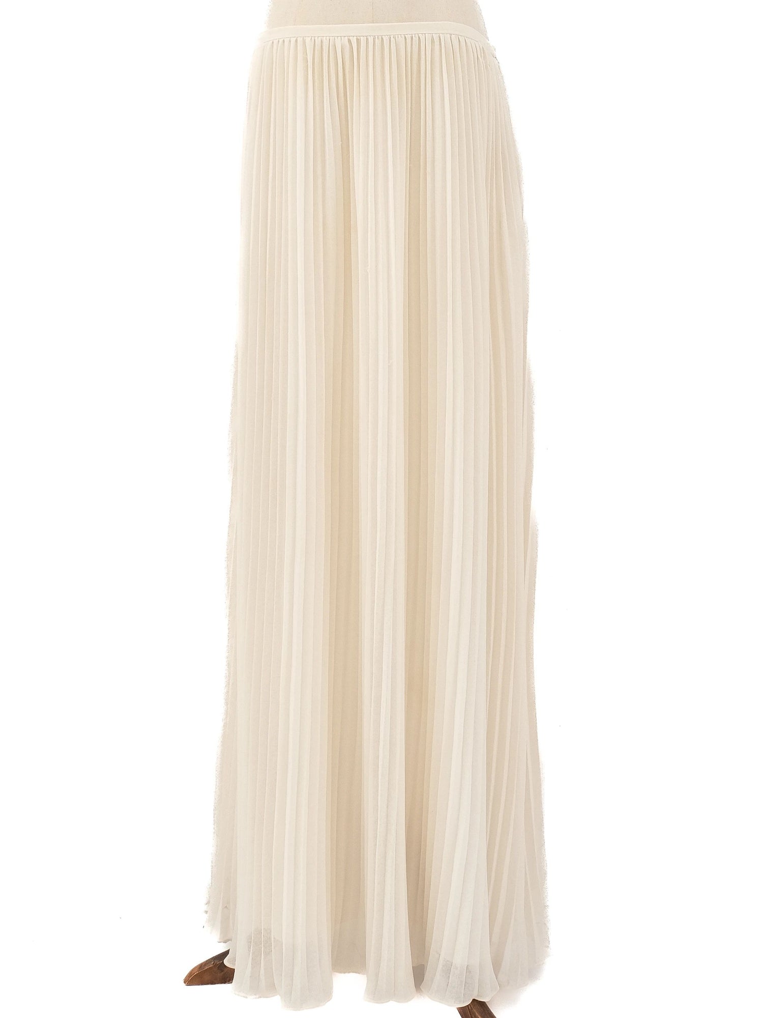 Excellent Theory White Pleated Maxi Skirt Size 4