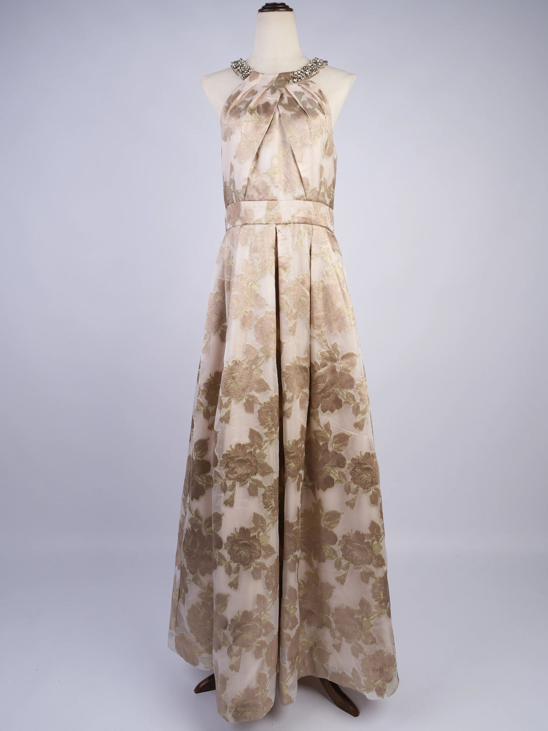 Excellent DKNY Pink Floral Gown Polyester Sleeveless Size N/A