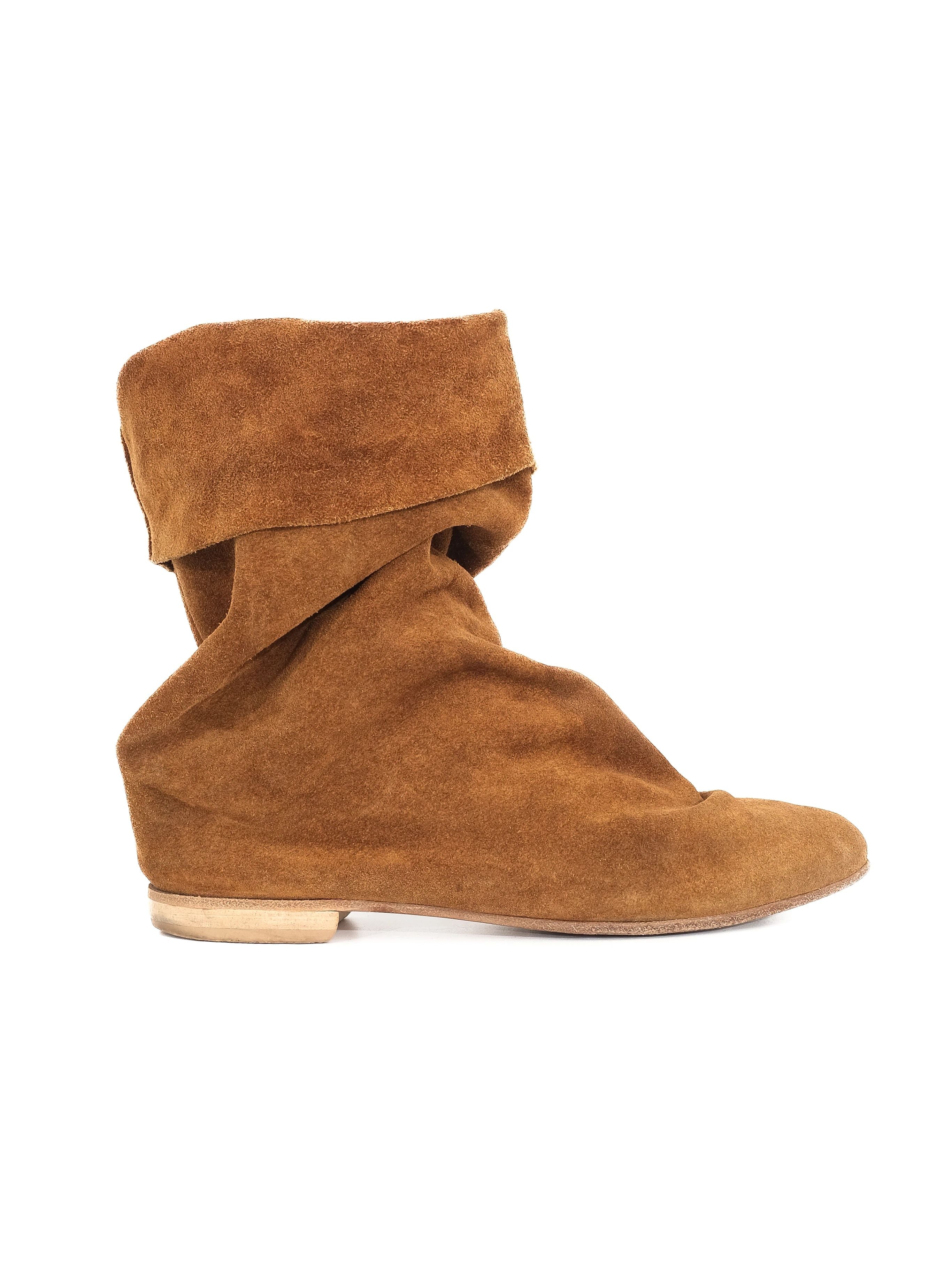 Excellent Fabio Rusconi Orange Leather Slouchy Boot Size 36.5