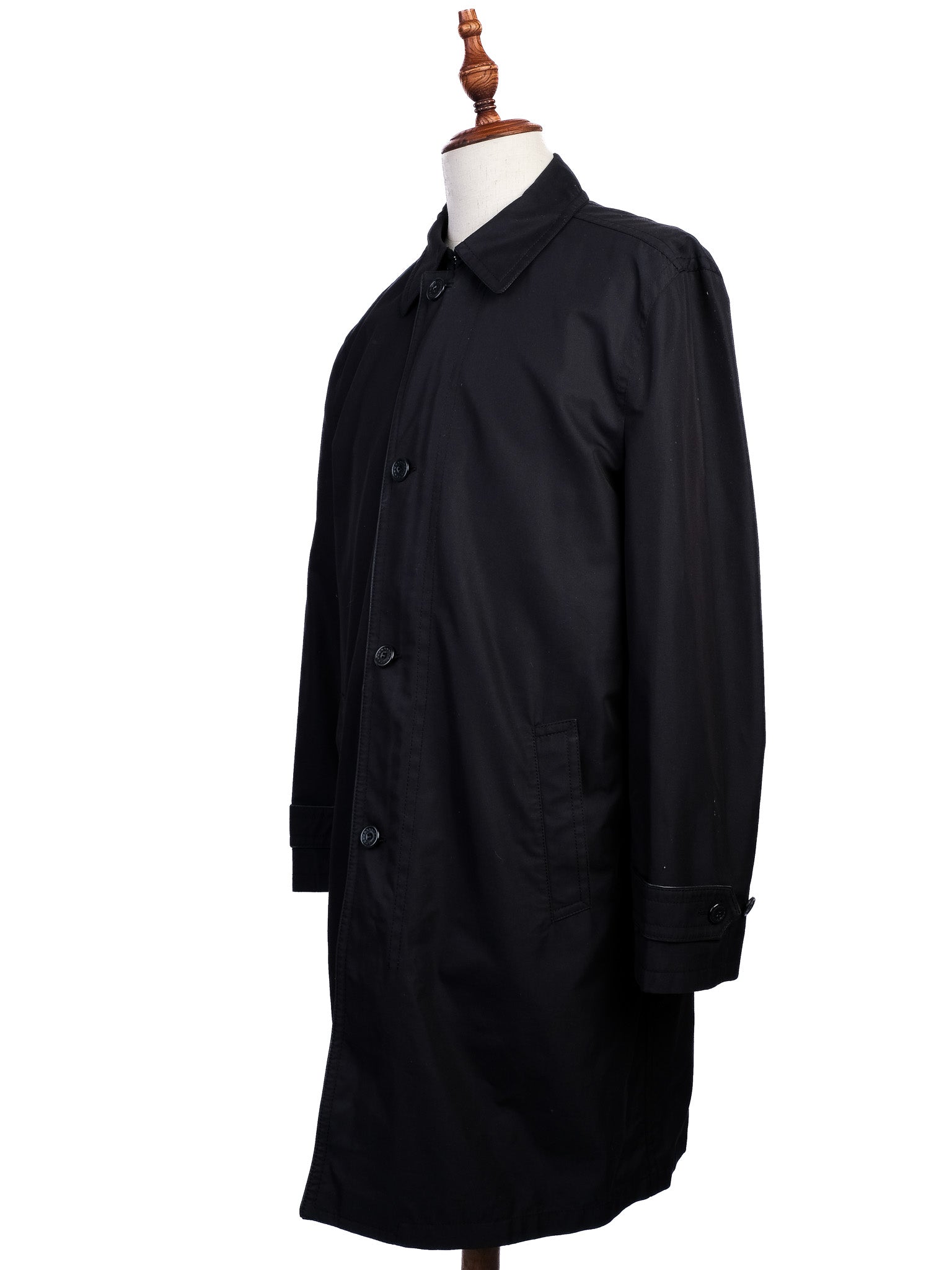 Perfect Ermenegildo Zegna Black Nylon Trench Coat Size XL