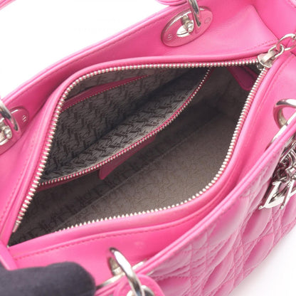 Dior Lady Dior Christian Dior Cannage Handbag Pink Leather