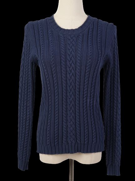 Excellent Weekend MaxMara Cable Knit Sweater Blue Wool Women&
