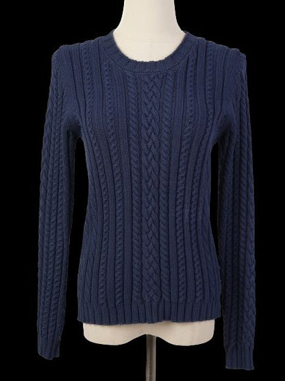 Excellent Weekend MaxMara Cable Knit Sweater Blue Wool Women&
