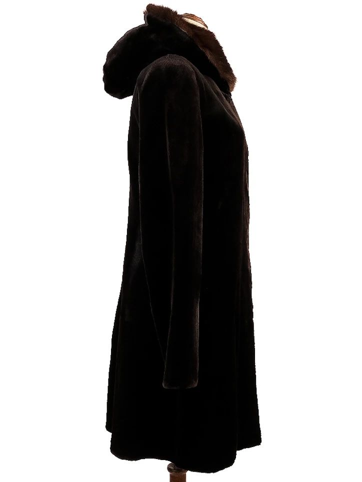 Excellent Varni WomenÕs Orange Fur-Trimmed Coat Size S