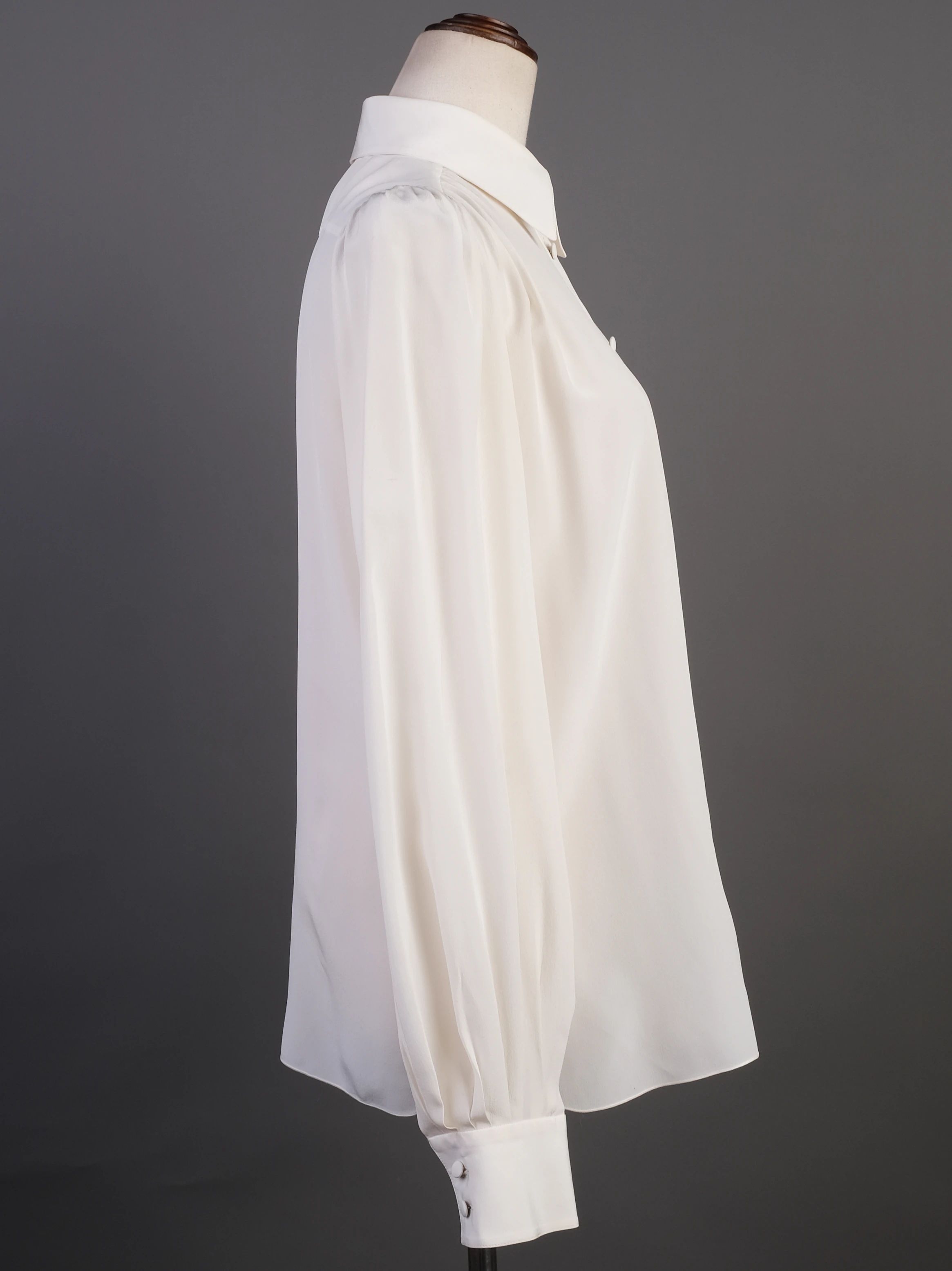 Excellent Dolce Gabbana White Cotton Blouse Women Long Sleeve