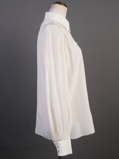 Excellent Dolce Gabbana White Cotton Blouse Women Long Sleeve