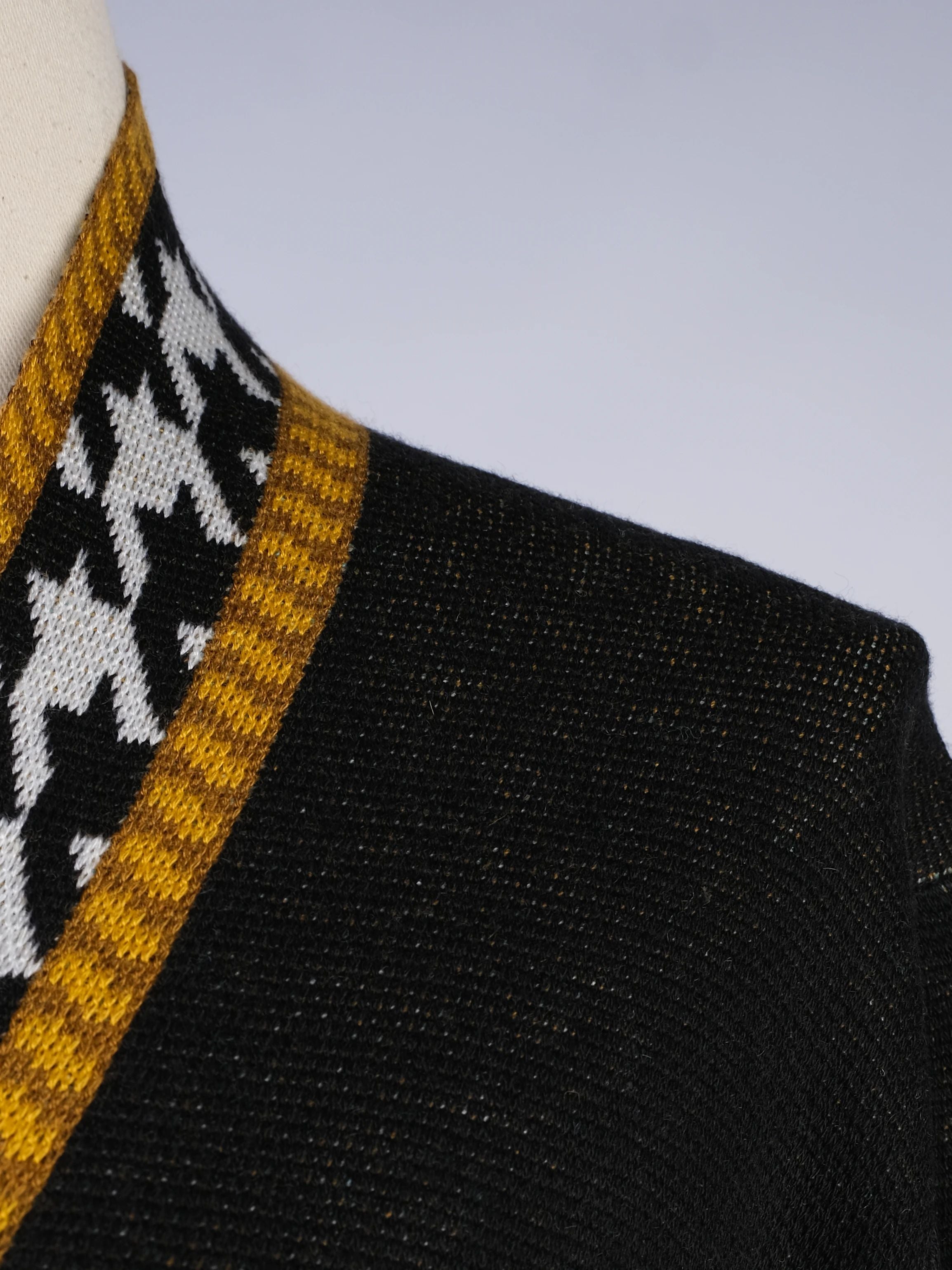 NEW Max Sport Long Wool Cardigan Black Gold Turquoise Houndstooth Women