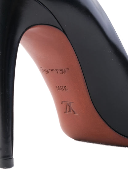 Excellent Louis Vuitton Black High-Heeled Shoes Size 38.5 Leather