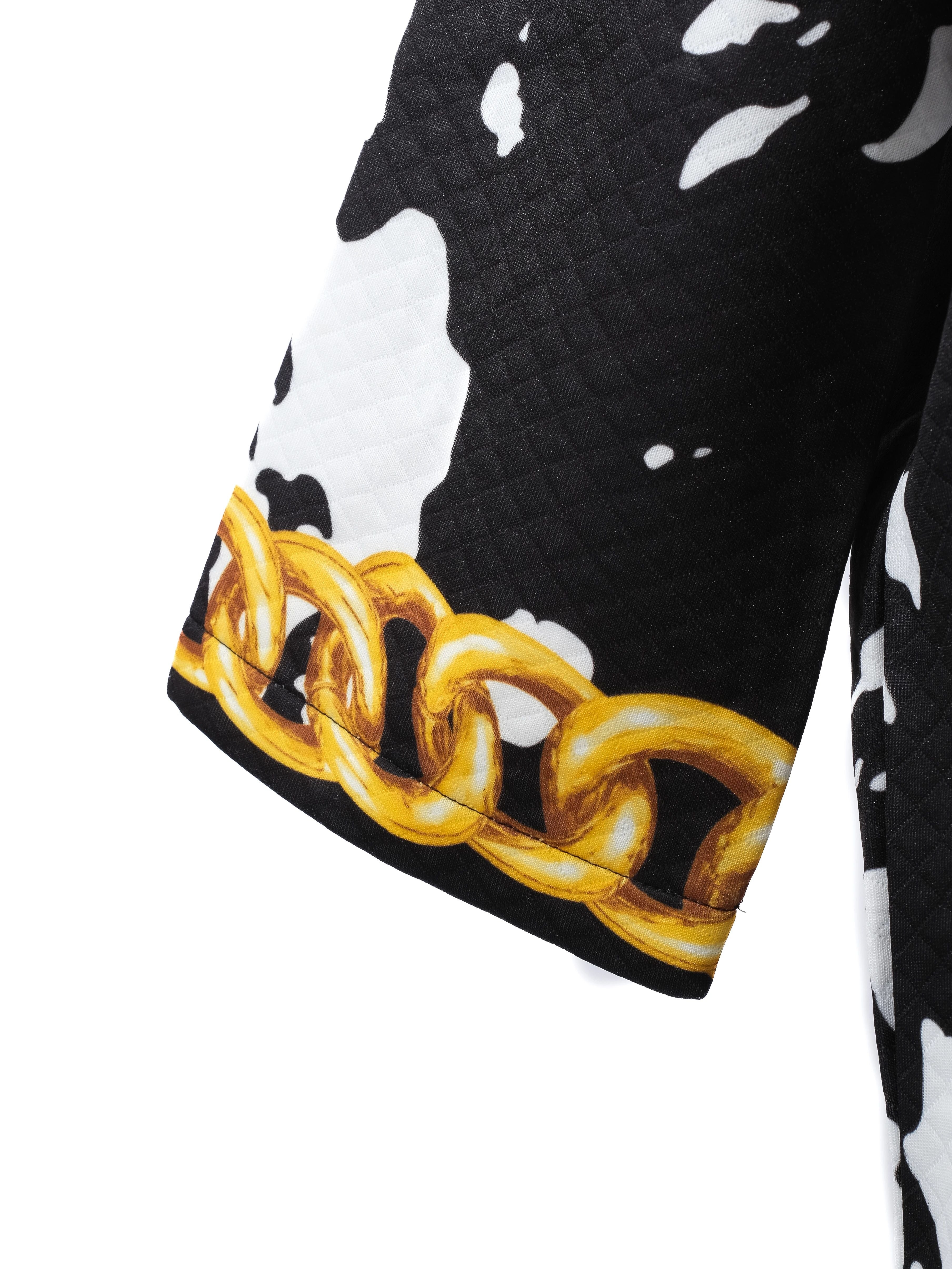 NEW Moschino Black &amp; White Chain Print Top Size L Cotton