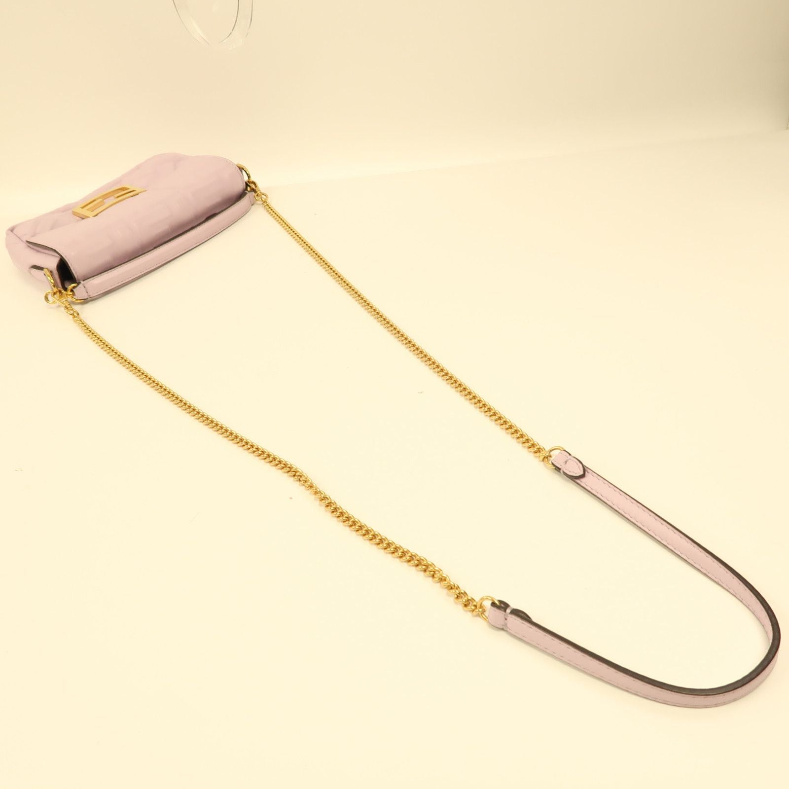 Fendi Sheepskin Leather Baguette Mini Golden Hand-turned Shoulder And Back Bag Purple 2way Shoulder Bag Purple Black La