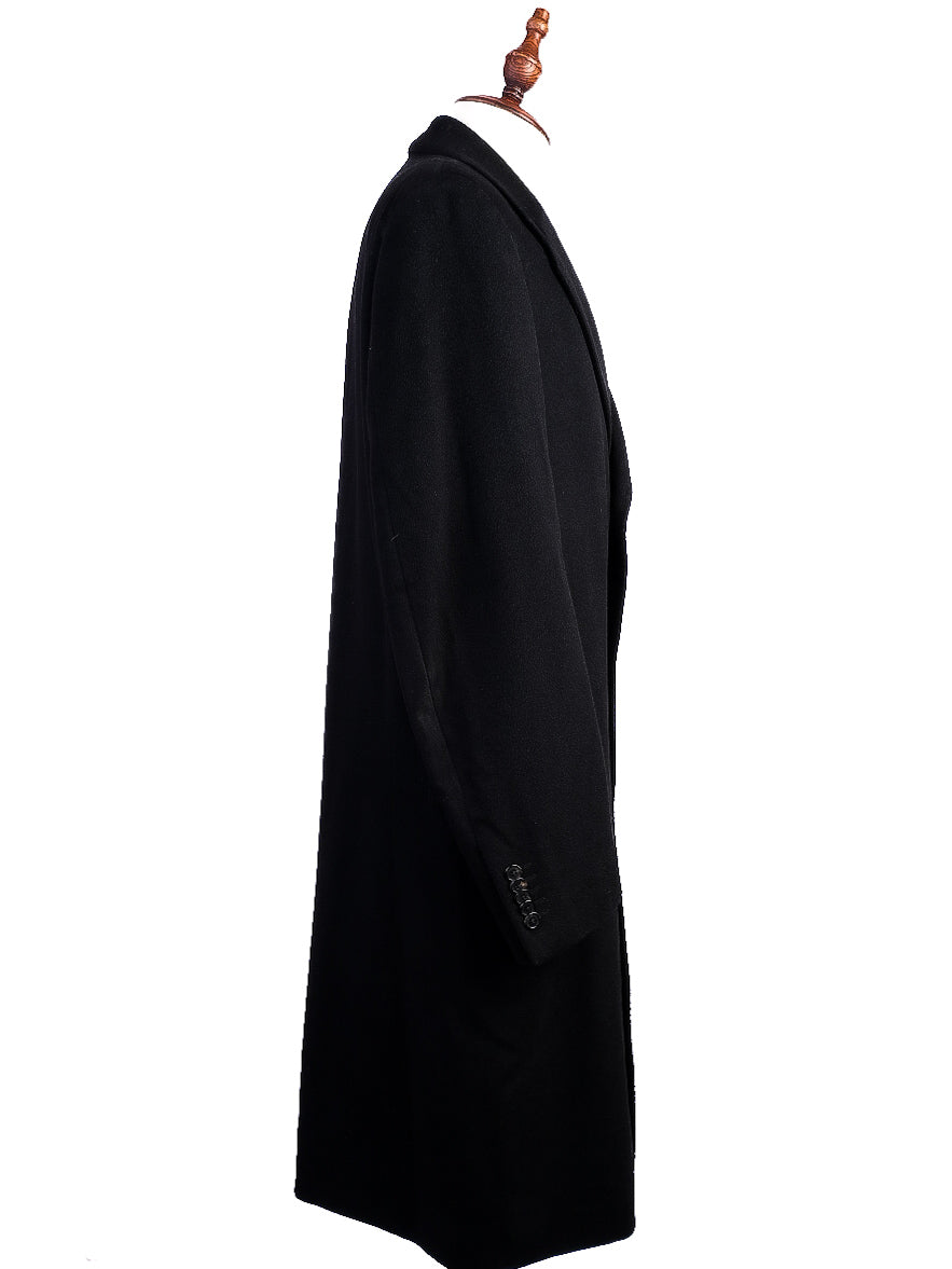 Excellent Corneliani Black Cashmere Overcoat for Men