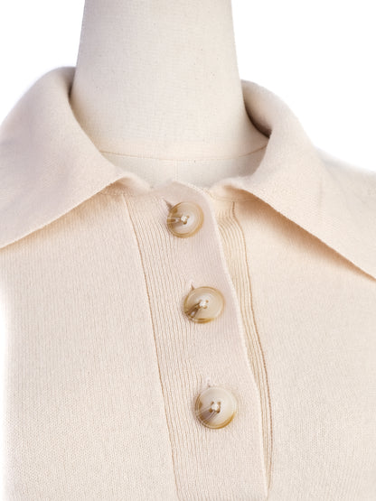 Excellent Loulou Studio White Cashmere Sweater Short Sleeve