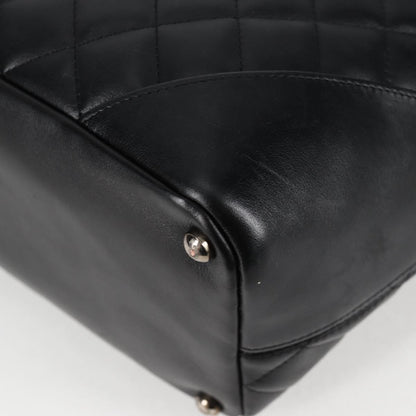 Chanel Matelasse Cambon Line Coco Mark Tote Bag Lambskin Black Cc Auth