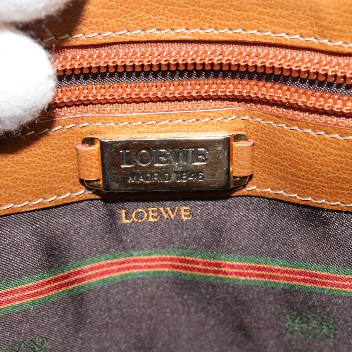 Loewe Velazquez Shoulder Bag Leather Brown Gold Auth