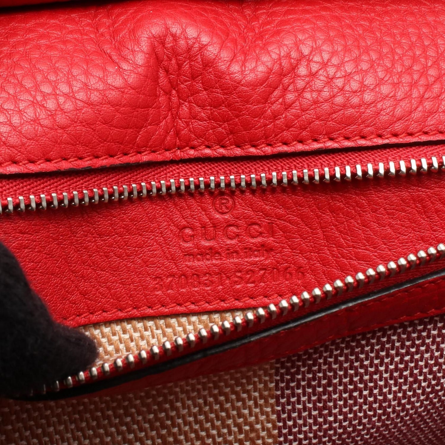 Gucci Daily Bamboo Handbag Red Leather 370831