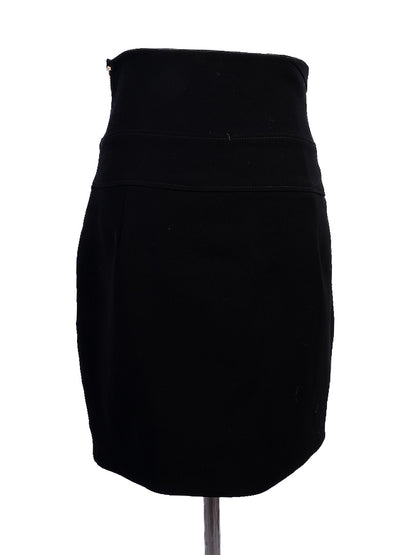 Excellent Alexandre Vauthier Black Skirt Size S with Diagonal Zipper