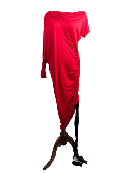 Excellent Gianfranco Ferr� Draped Red Dress Size L Viscose