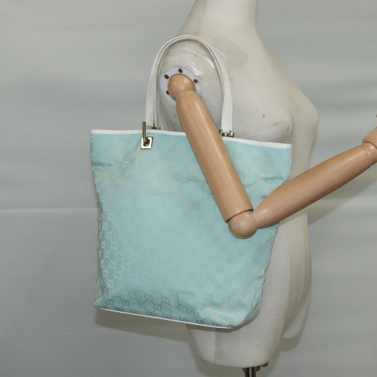 Gucci Gg Canvas Tote Bag Gold 002 1098 Auth