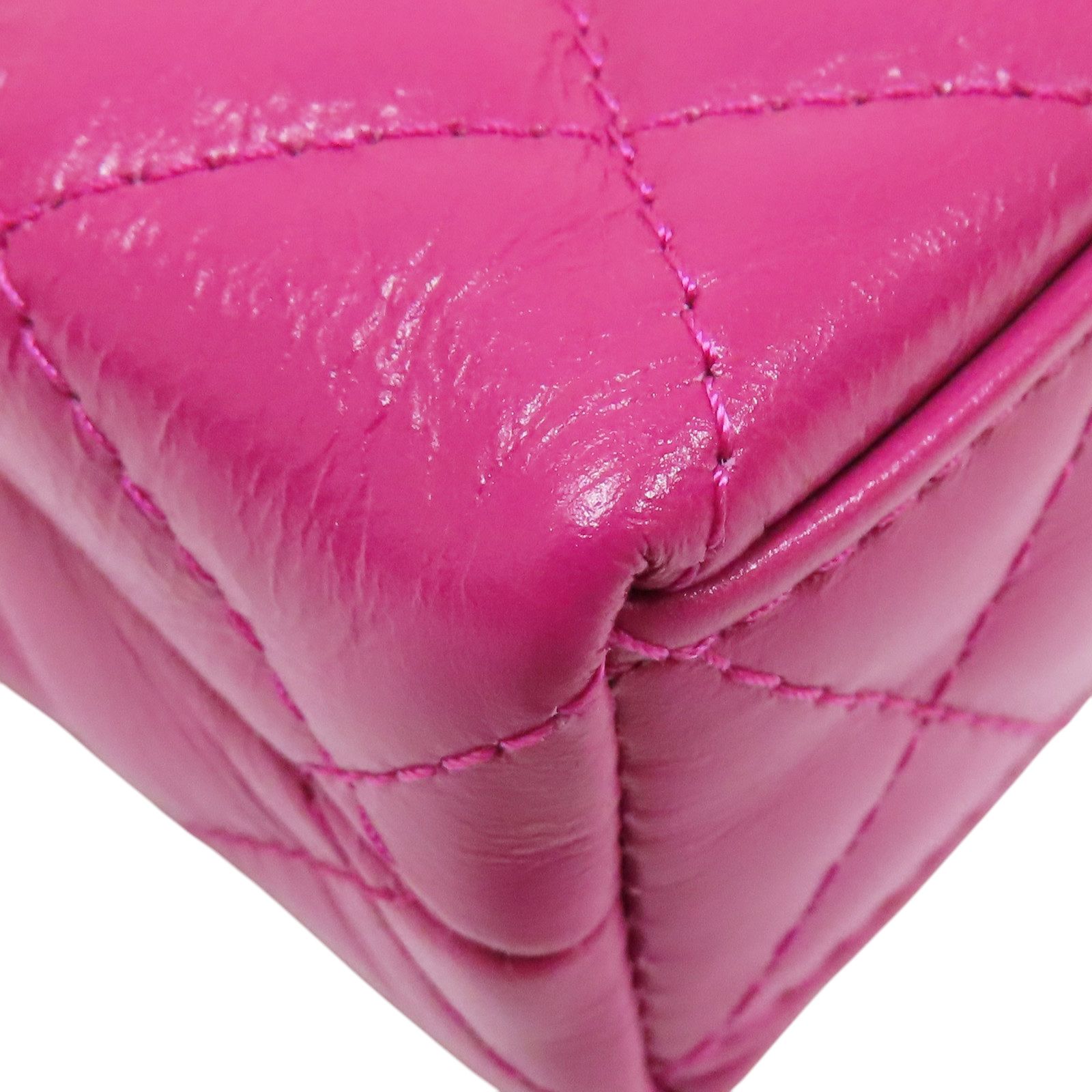 Chanel Matelasse Shoulder Handbag Calfskin Pink Gold Metal