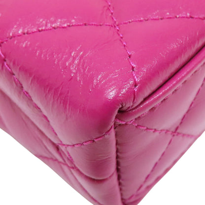 Chanel Matelasse Shoulder Handbag Calfskin Pink Gold Metal