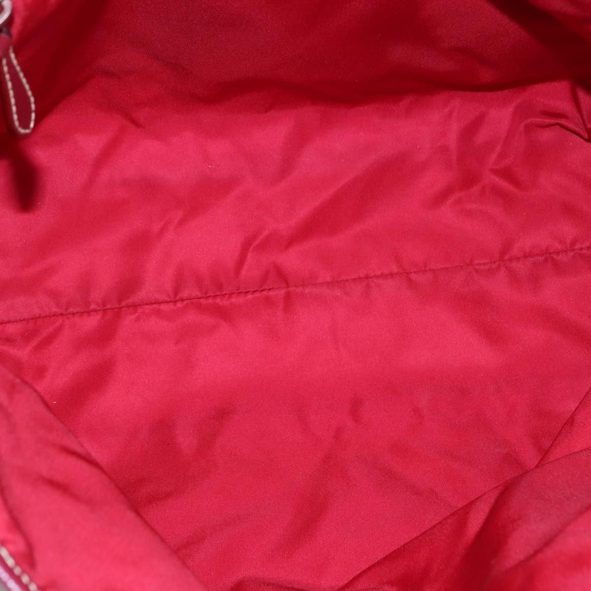 Prada Tote Bag Nylon Pink Silver Auth