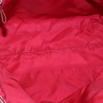 Prada Tote Bag Nylon Pink Silver Auth