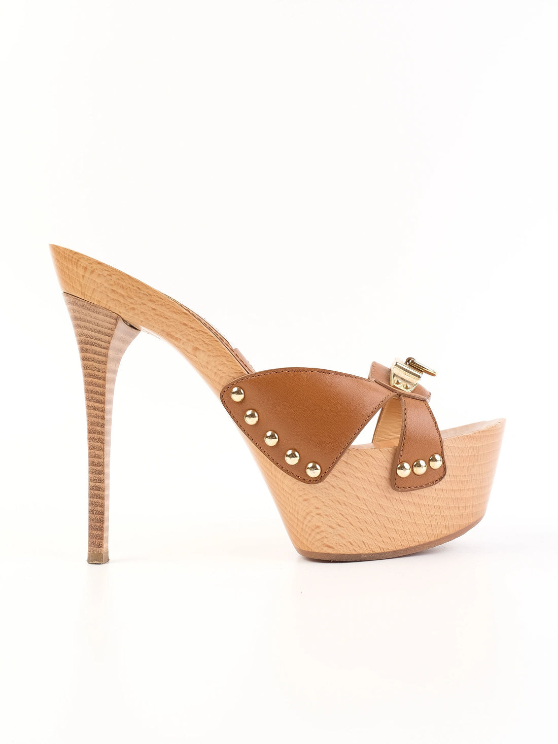 Excellent Gianmarco Lorenzi Orange Leather Platform Sandals Size 38