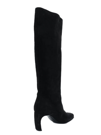 Excellent Nicholas Kirkwood Black Suede Knee-High Boots Size 39