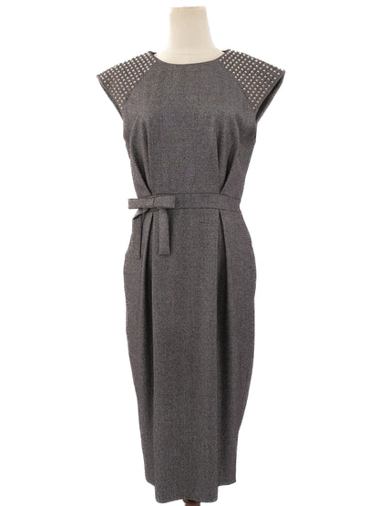 Excellent Thomas Wylde Gray Sleeveless Dress with Embellished Shoulders Size L