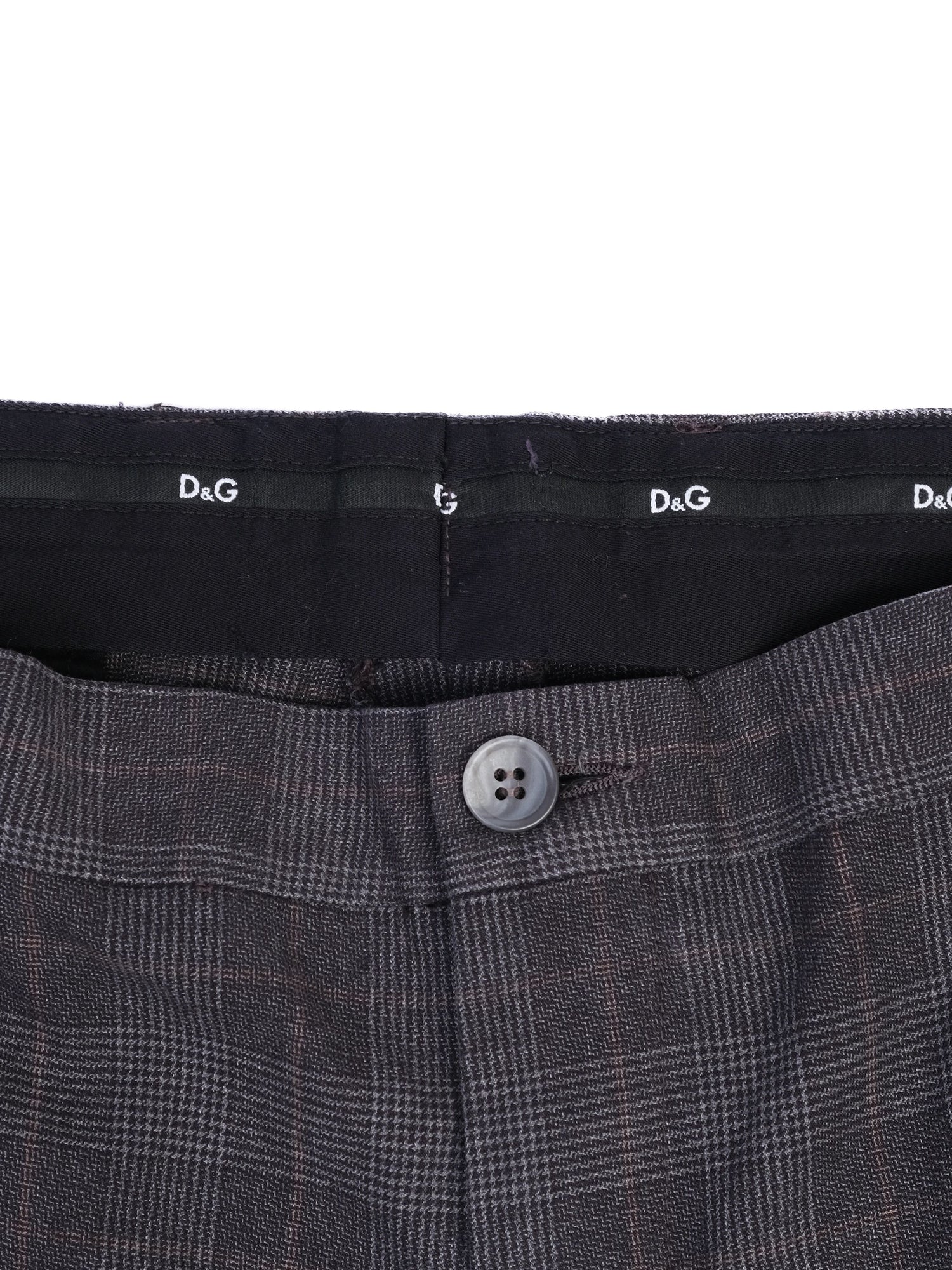 Excellent Dolce Gabbana Gray Plaid Trousers Cotton XXL