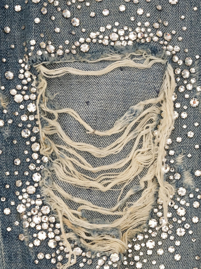 Excellent Dolce Gabbana Blue Cotton Distressed Jeans Size S