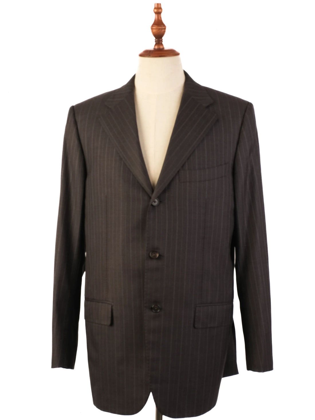 Excellent Ermenegildo Zegna Black Wool Suit Jacket Size L