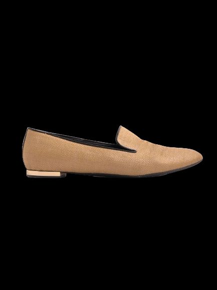 Good Burberry Women’s White Textile Loafers with Metallic Trim